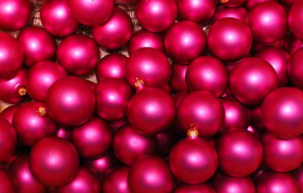 Rojo bolas de Navidad fondo —  Fotos de Stock