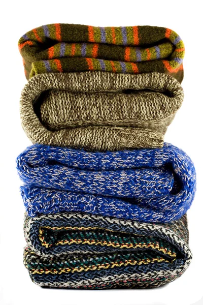 Pile of warm sweaters — Stock Photo, Image