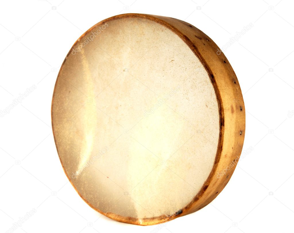 Tambourine isolated on white