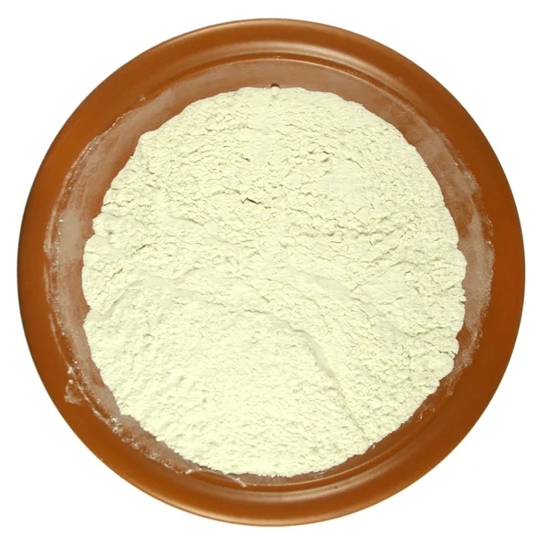 Flour powder on a plate — Stock Photo, Image