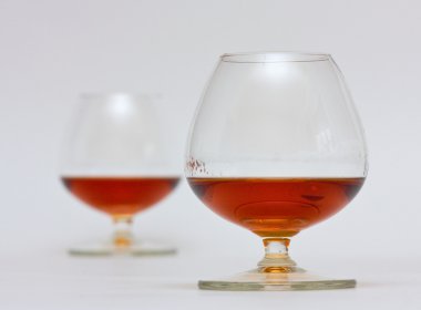 Two glasses of cognac clipart