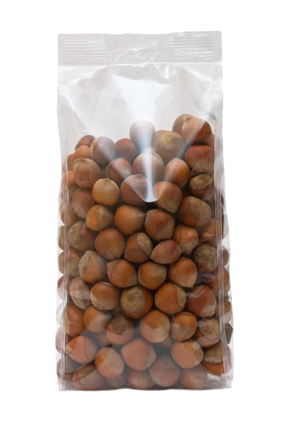 Förpackning med hasselnötter — Stockfoto