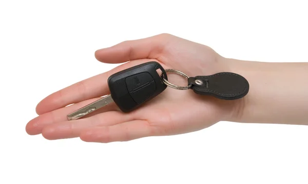 Auto sleutel in de hand — Stockfoto