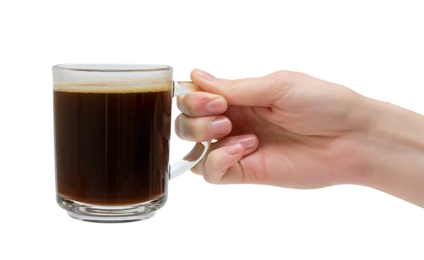 Glass cup of coffee — Stock Photo, Image