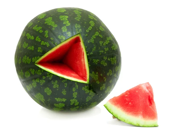 Wassermelone mit Schnitt — Stockfoto
