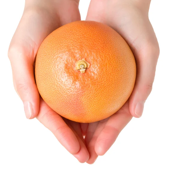 Grapefruit in den Händen — Stockfoto