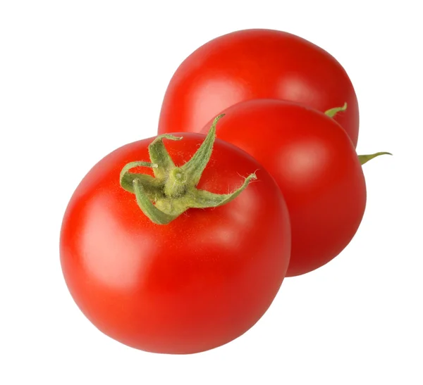 Красные помидоры на белом фоне — стоковое фото