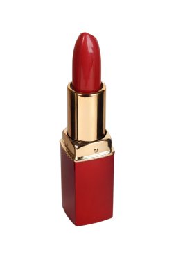 Red lipstick on white background clipart