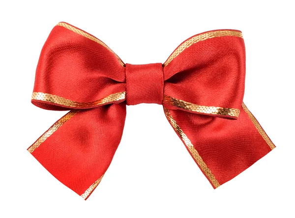 Red satin bow — Stock Photo, Image