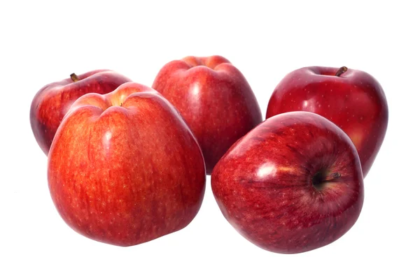 Pommes rouges sur fond blanc — Photo