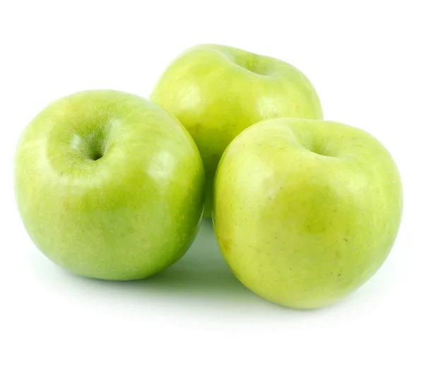 แอปเปิ้ลสีเขียวสามลูก รูปภาพสต็อกที่ปลอดค่าลิขสิทธิ์