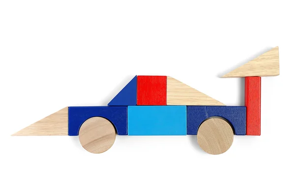 Baby blocks figure - race car — Stock Photo, Image