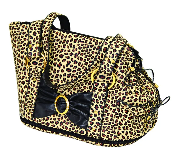 Leopard cloured bag for dog — Stock Photo, Image