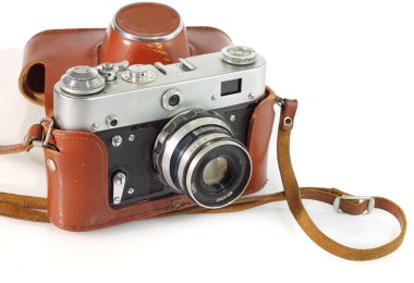 Old photo camera leather case clipart