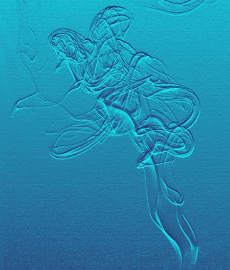 Artificial blue water traces on sand clipart