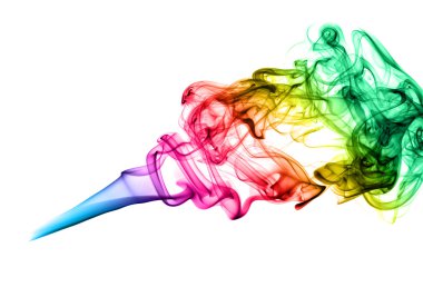 Colorful smoke on white clipart