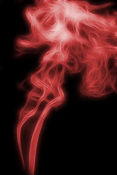 Czerwony dym teksturowanej na czarnym tle — Zdjęcie stockowe