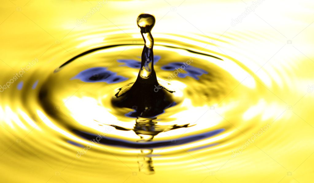Golden water drop