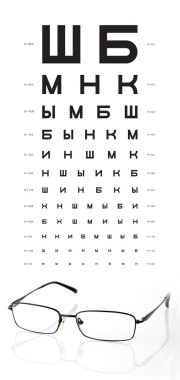 Chart and eyeglasses clipart