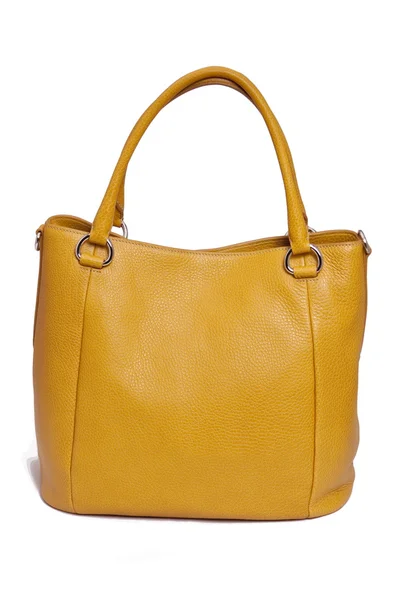 Bolsa de mulher de couro amarelo — Fotografia de Stock
