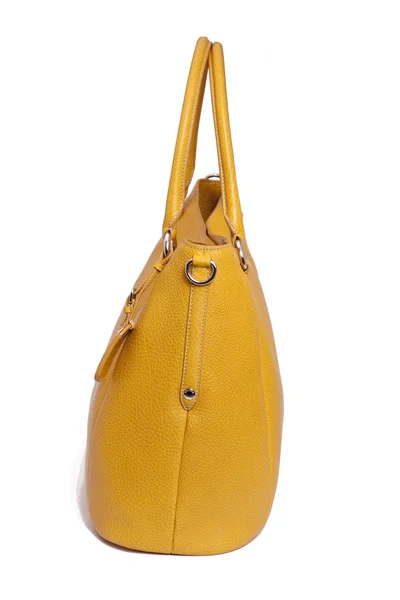Yellow leather woman bag — Stock Photo, Image
