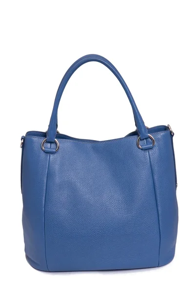 Kék bőr nő táska — Stock Fotó