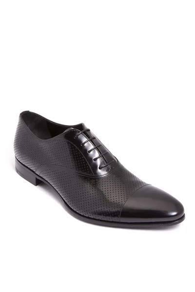 Černé kožené boty muži — Stock fotografie