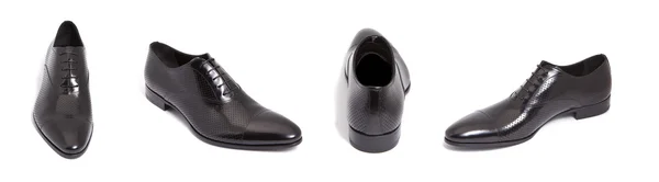 Černé kožené boty muži — Stock fotografie