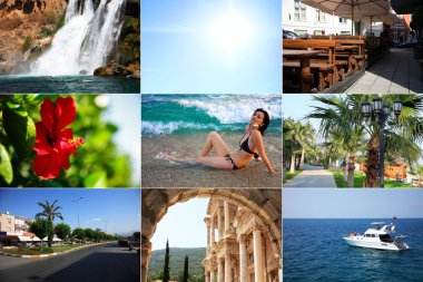 Summer travel collage clipart