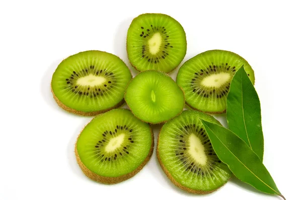 Slice of kiwi fruit on white background — Stock Photo, Image