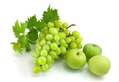 Bunch of fresh green grapes clipart