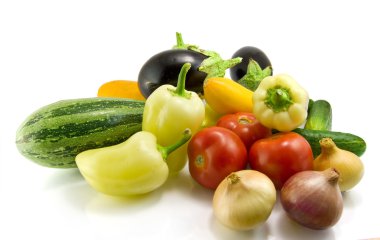 Fresh vegetable on white background clipart