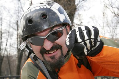 Smiling biker clipart