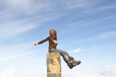 Girl and sky clipart