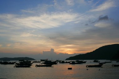 gün batımı. Vietnam.