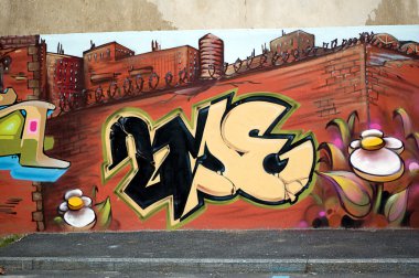 Urban graffiti art clipart