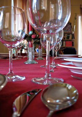 Dinner setting for party clipart