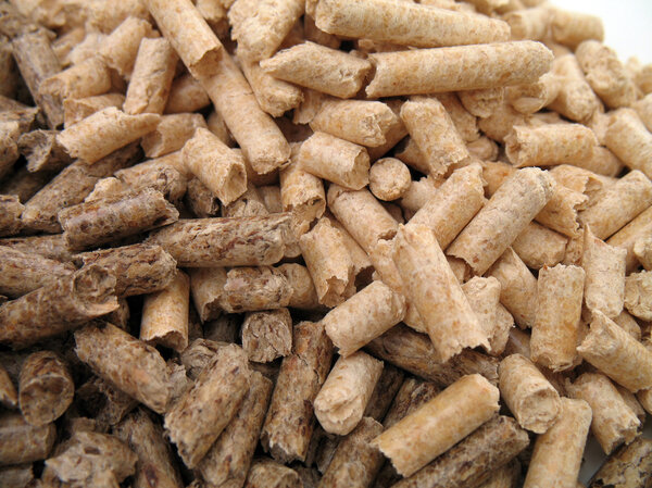 Крупный план древесных гранул
