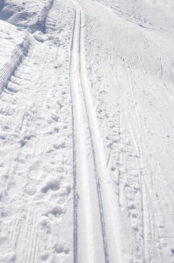 Cross-country ski tracks clipart