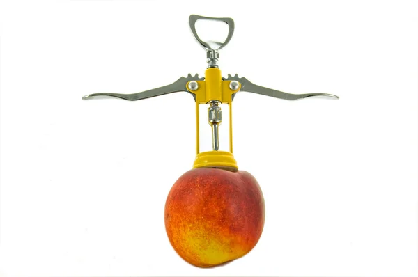 stock image Corkscrew in a peach with banana