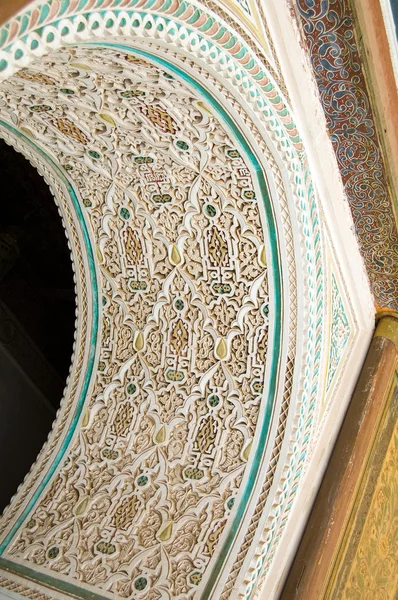 바 히 아 궁전 marrakesh 치장 용 벽 토 — 스톡 사진