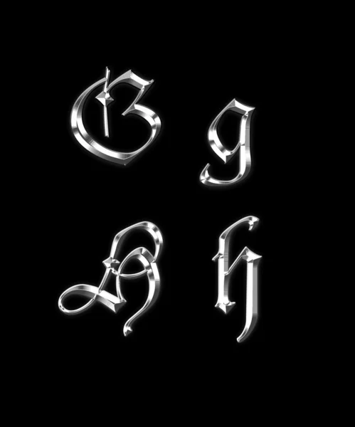 Gümüş Antika harfler — Stok fotoğraf
