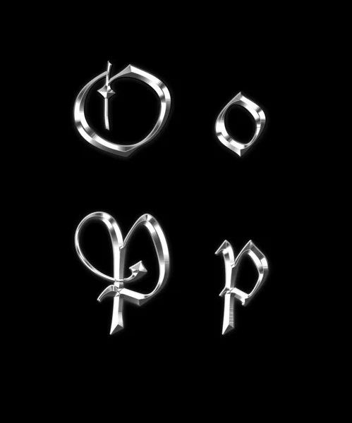Gümüş Antika harfler — Stok fotoğraf