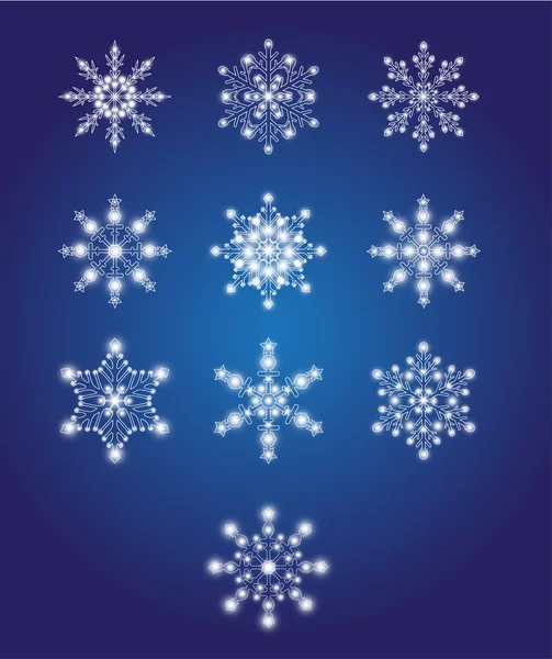 Set de copos de nieve — Foto de Stock