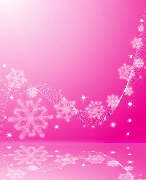 Copos de nieve en rosa — Foto de Stock