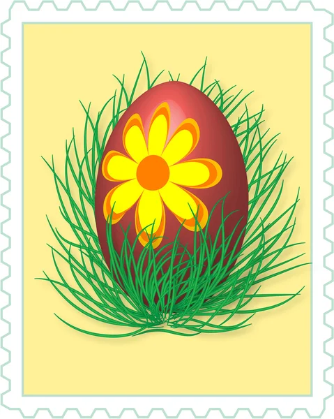 Easter egg - post stamp — Stock Photo, Image