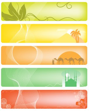 Set of 5 banner clipart