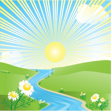 Summer landscape clipart