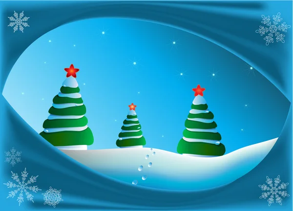Christmas fur-trees — Stock Vector