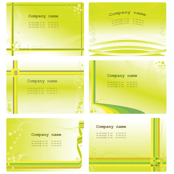 Conjunto de seis modelos de cartões de visita — Vetor de Stock
